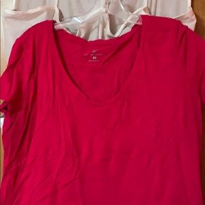 Pink short sleeve v neck